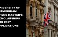 University of Birmingham Opens Master’s Scholarships for 2027 Applications